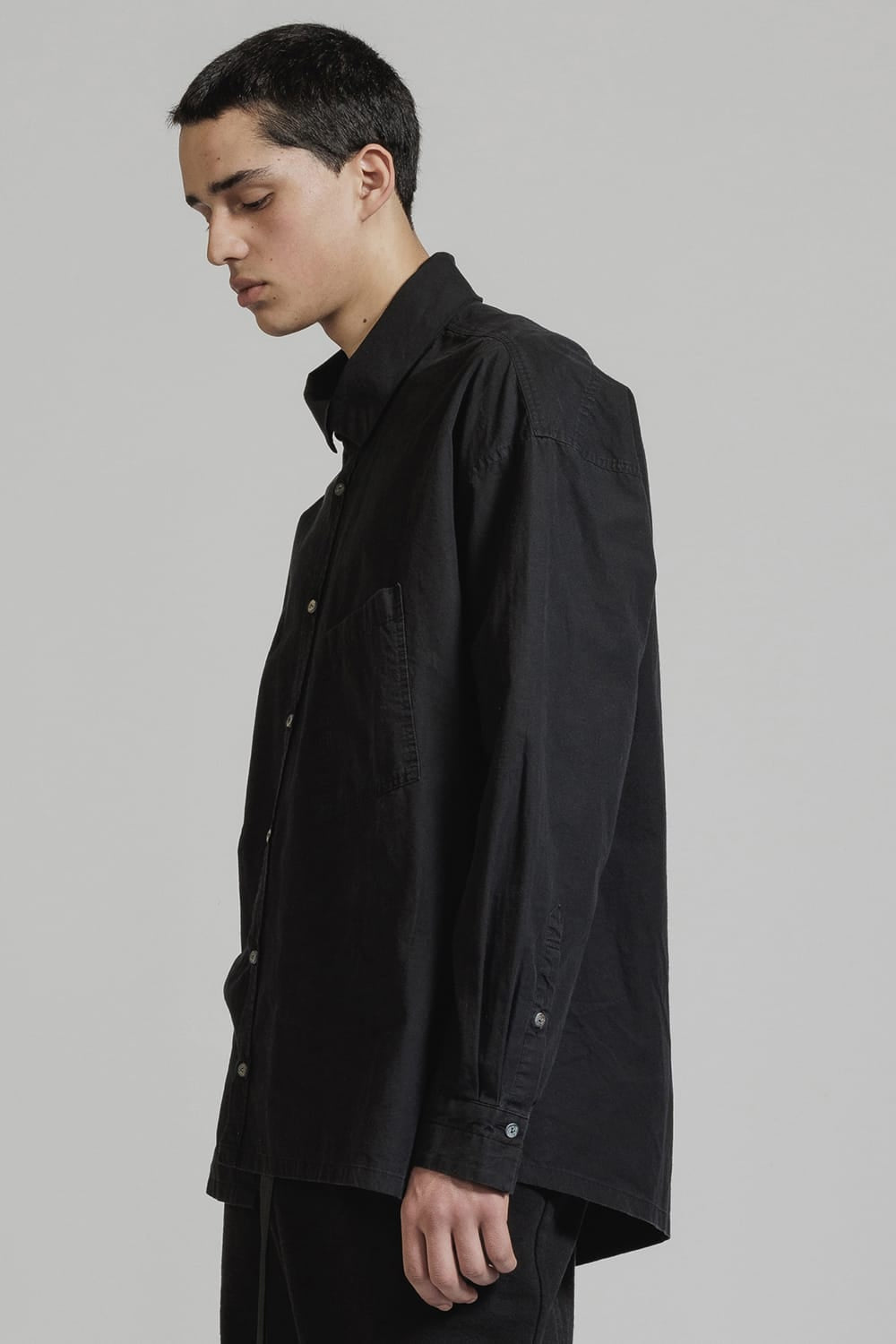 Diagonal Open High Neck Shirt