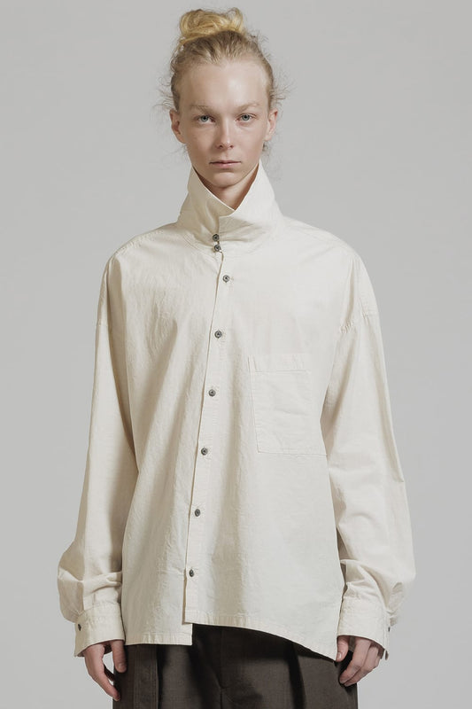 Diagonal Open High Neck Shirt