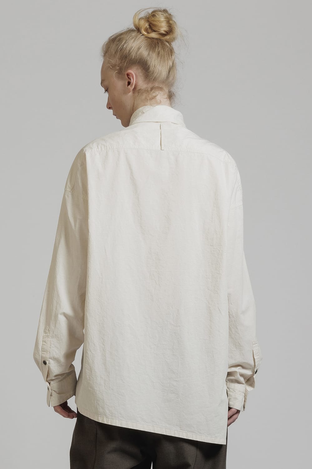 Diagonal Open High Neck Shirt