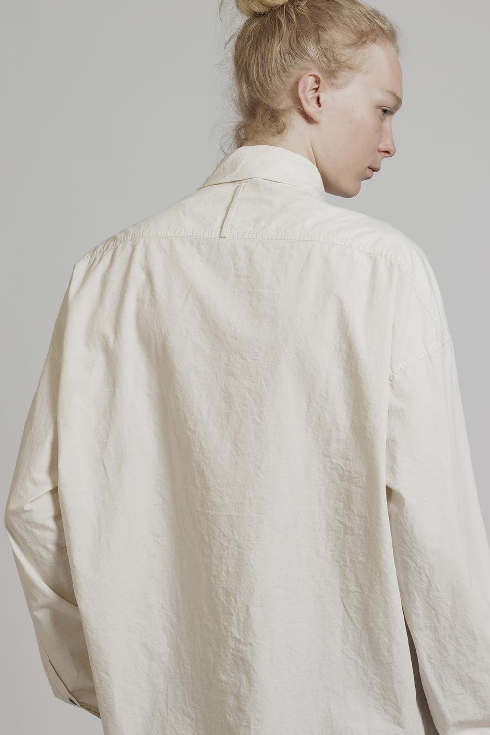 Diagonal Open High Neck Shirt