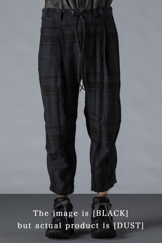 Check Jacquard Wide Cropped Pants