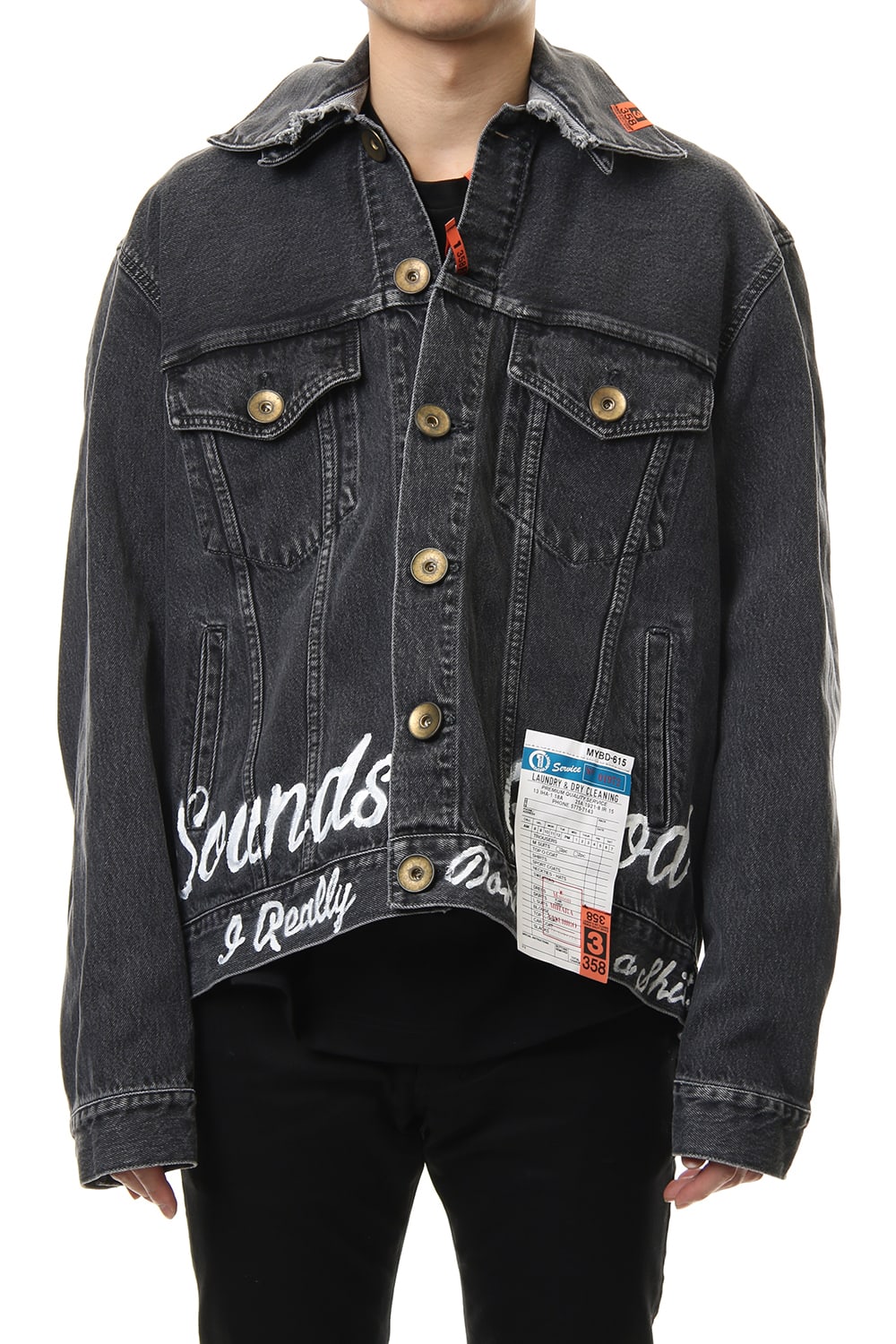 PAINTED DENIM BLOUSON Black