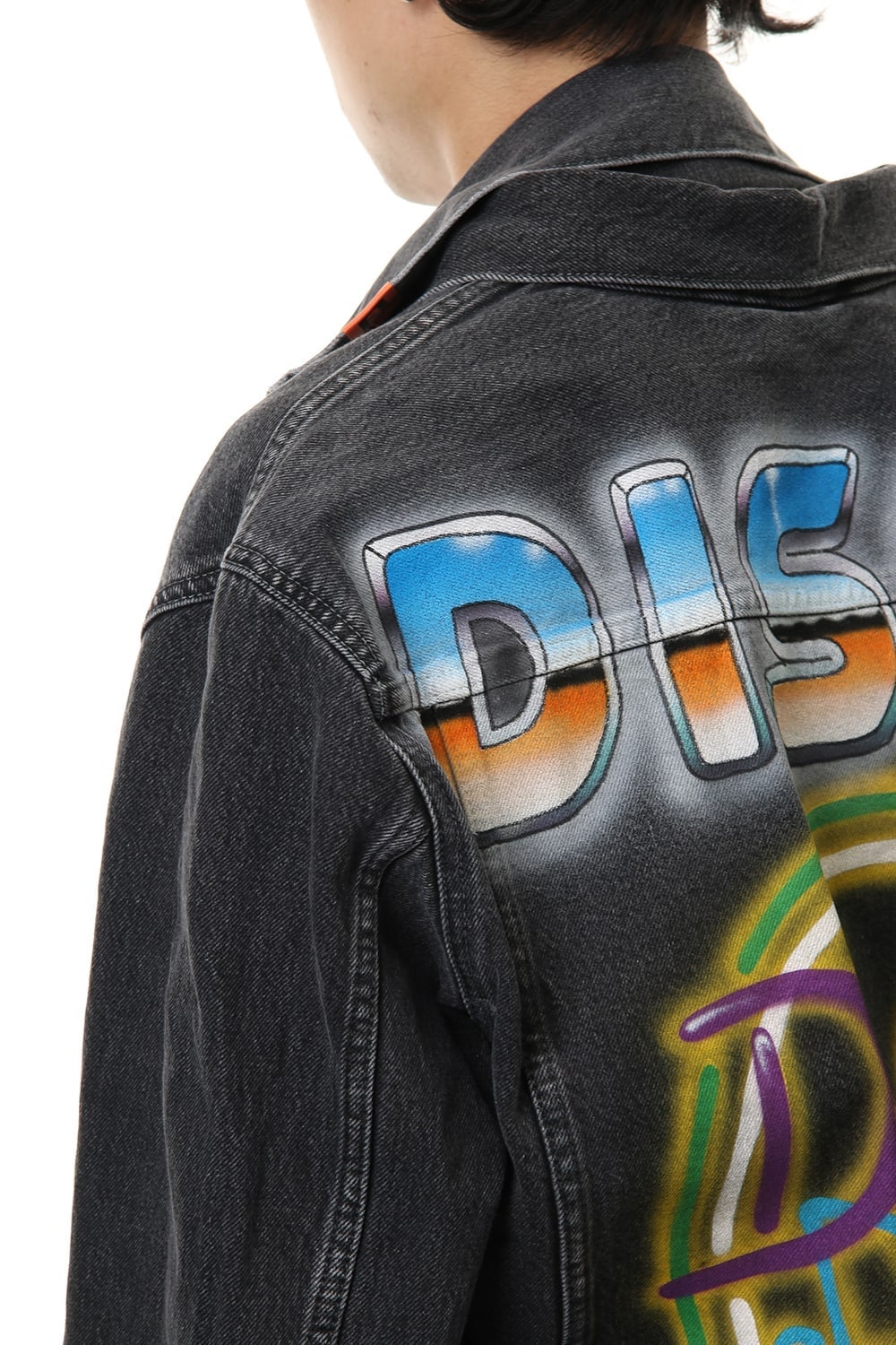 PAINTED DENIM BLOUSON Black