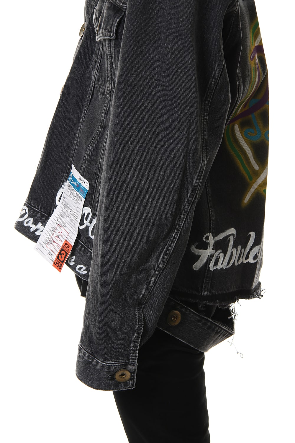 PAINTED DENIM BLOUSON Black