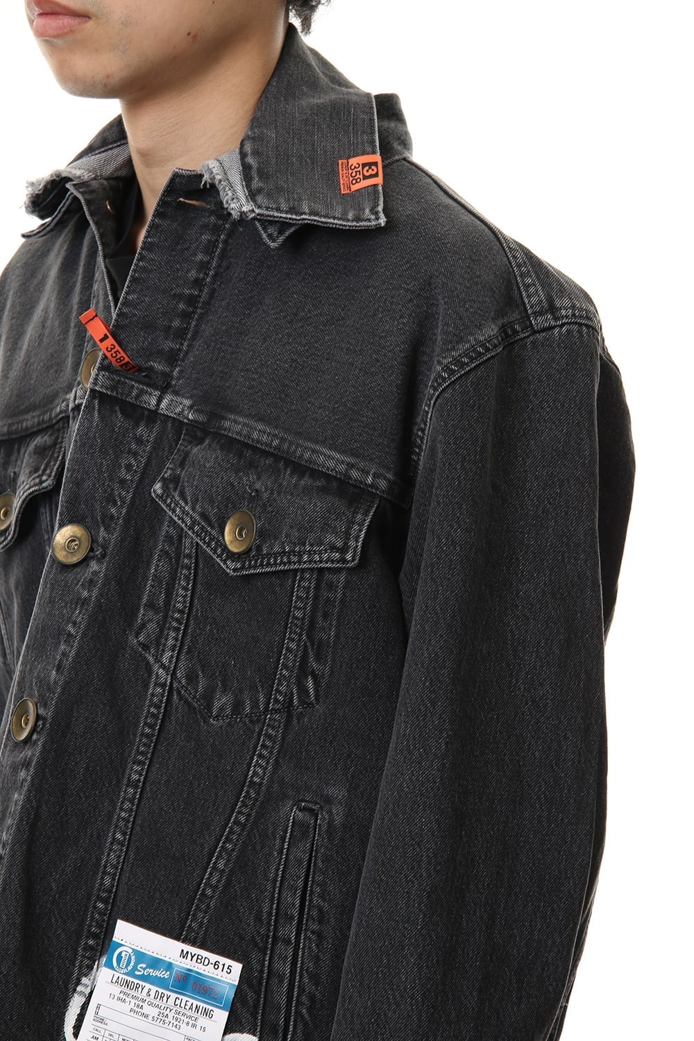 PAINTED DENIM BLOUSON Black