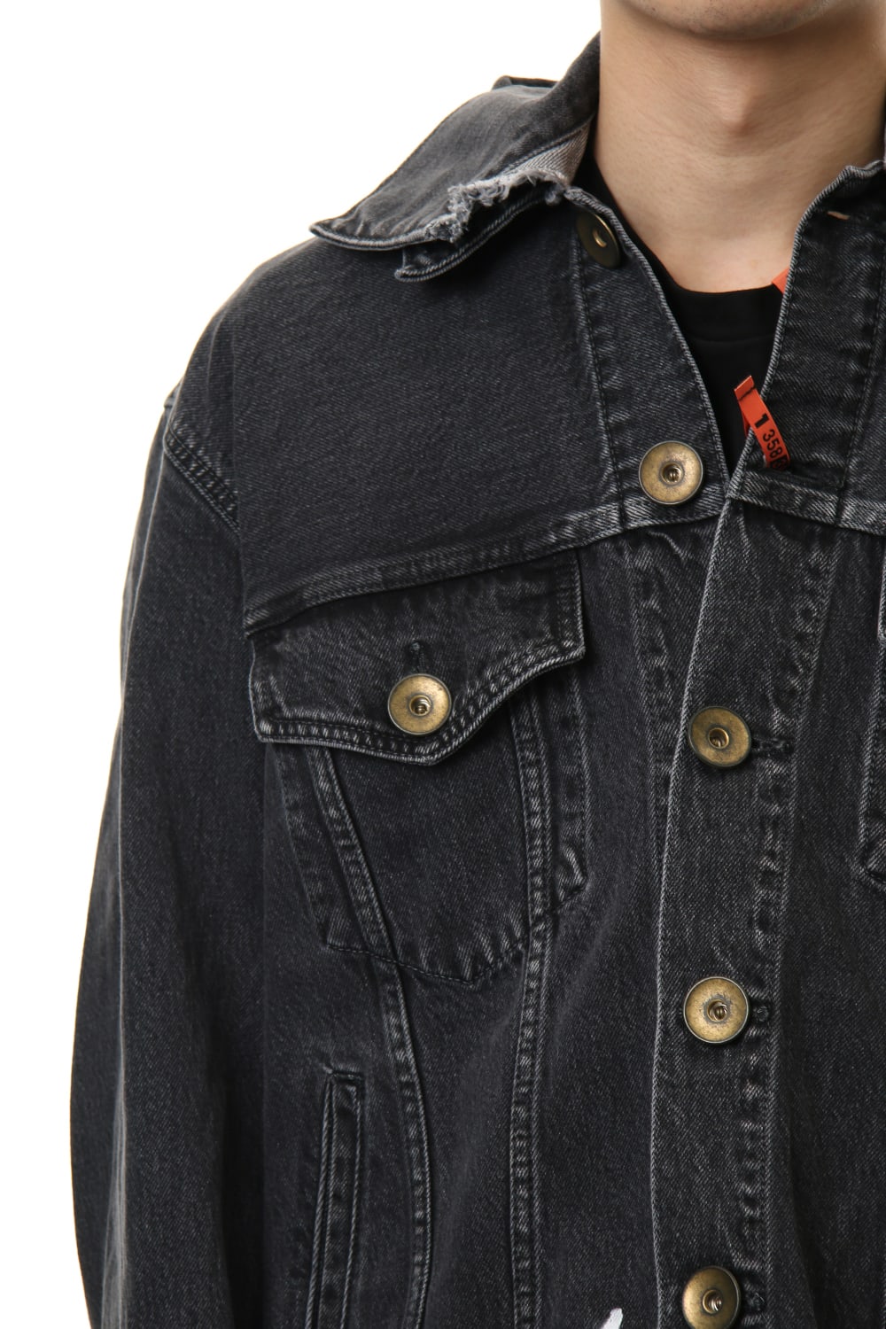 PAINTED DENIM BLOUSON Black