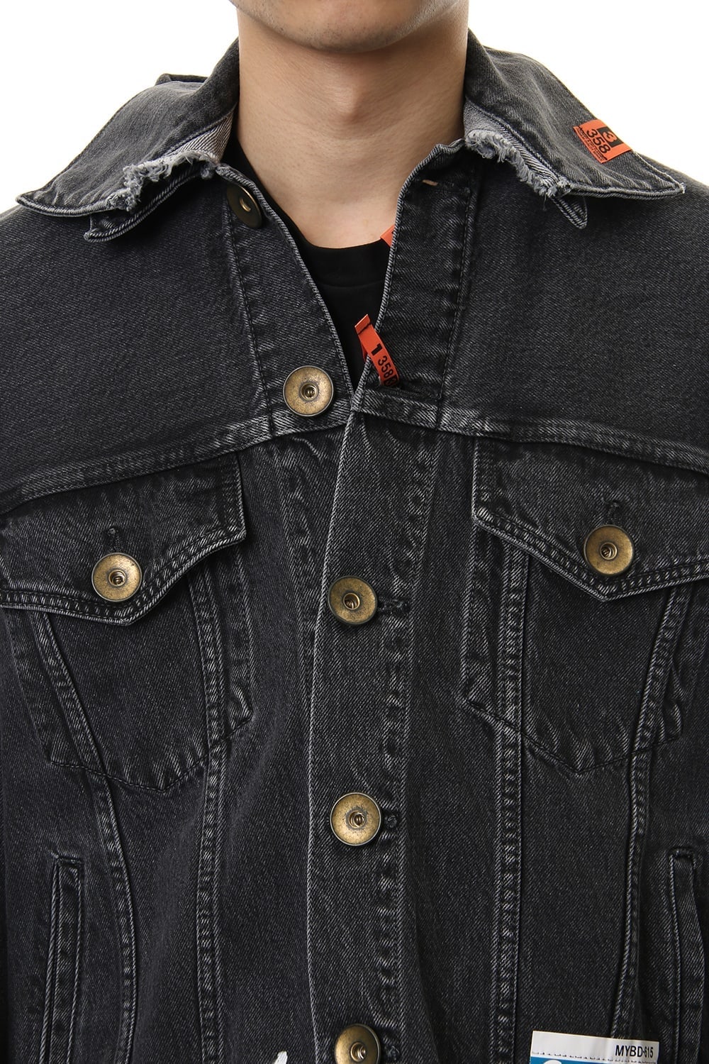 PAINTED DENIM BLOUSON Black