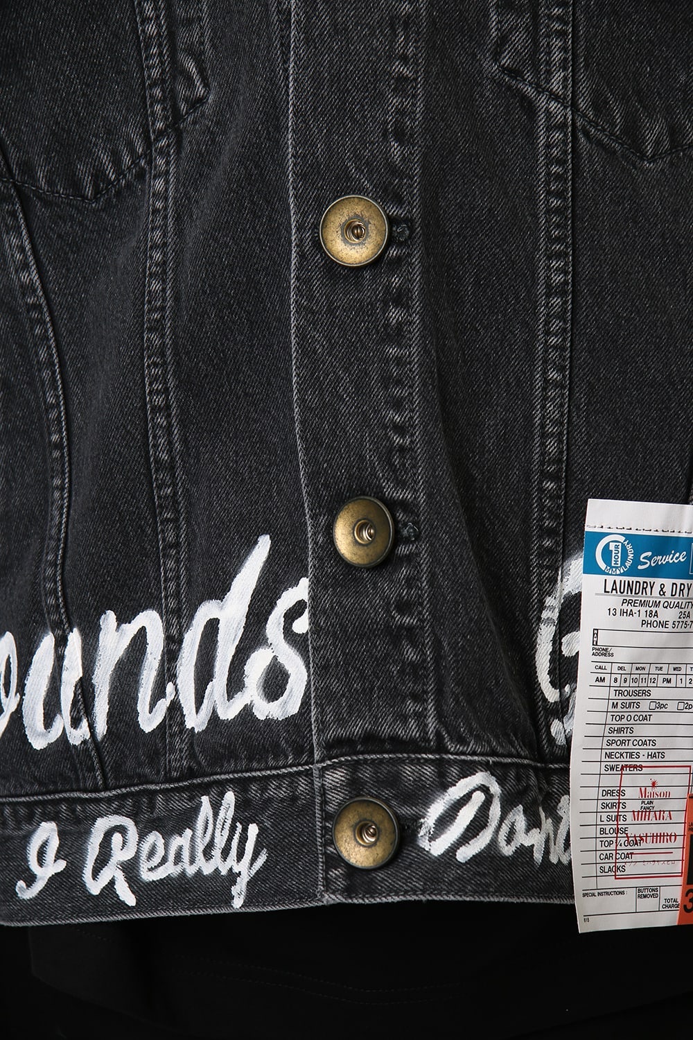 PAINTED DENIM BLOUSON Black