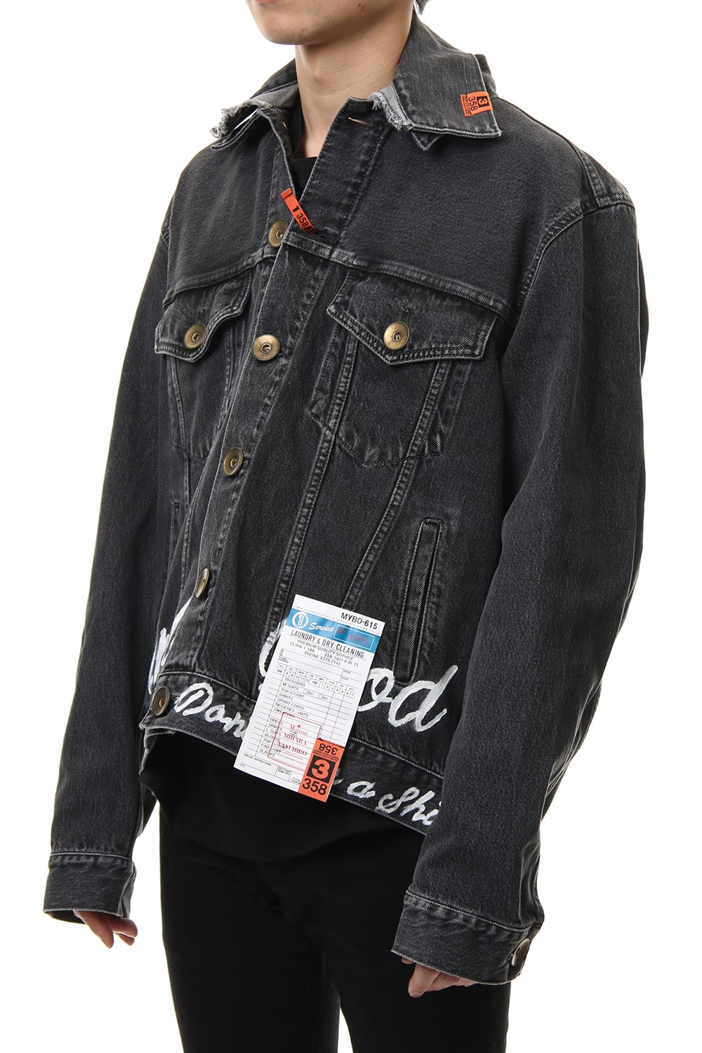 PAINTED DENIM BLOUSON Black