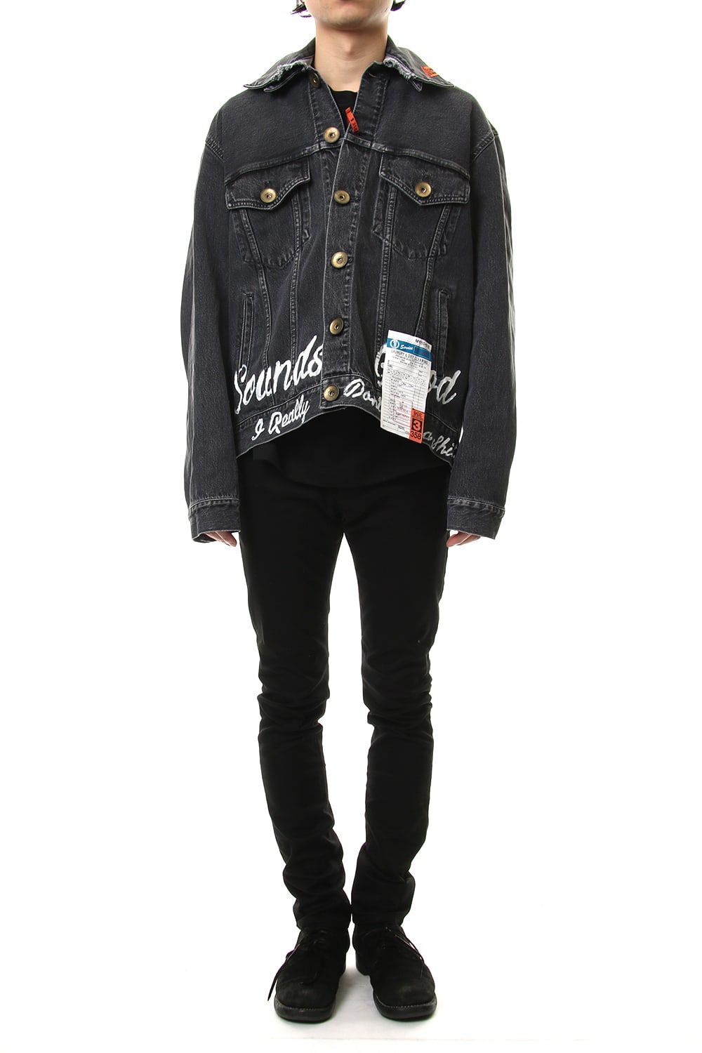 PAINTED DENIM BLOUSON Black