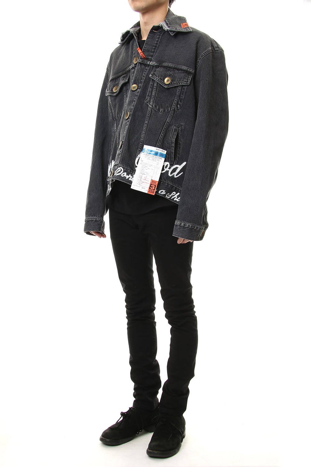 PAINTED DENIM BLOUSON Black
