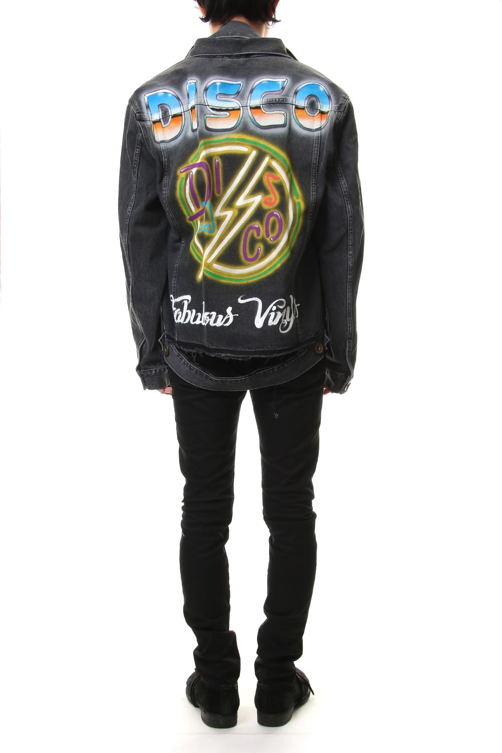 PAINTED DENIM BLOUSON Black