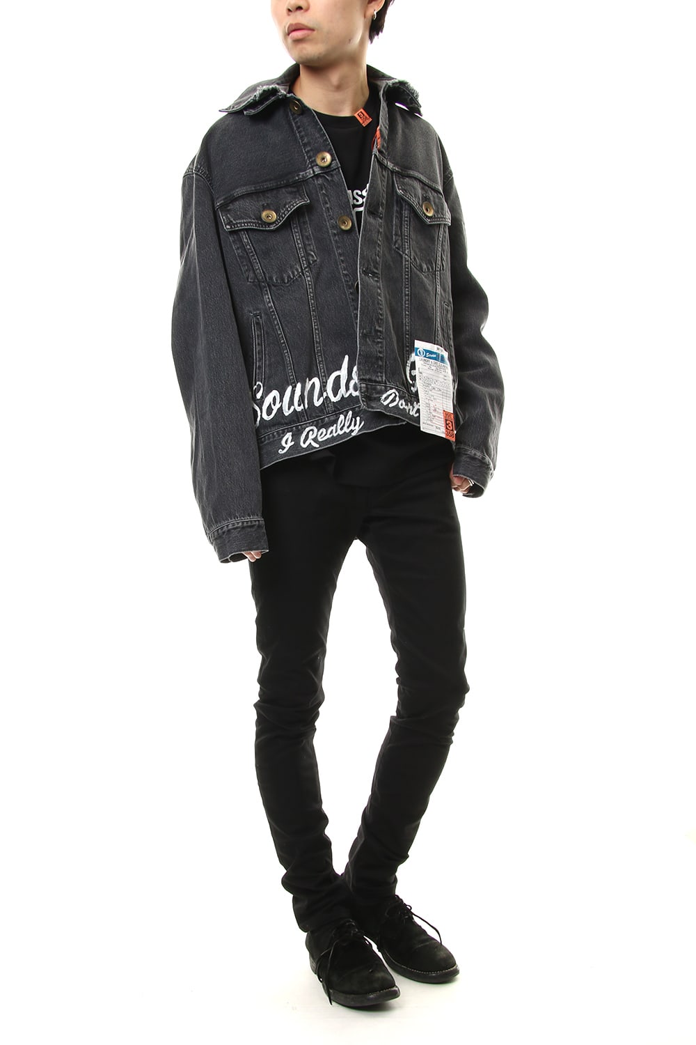 PAINTED DENIM BLOUSON Black