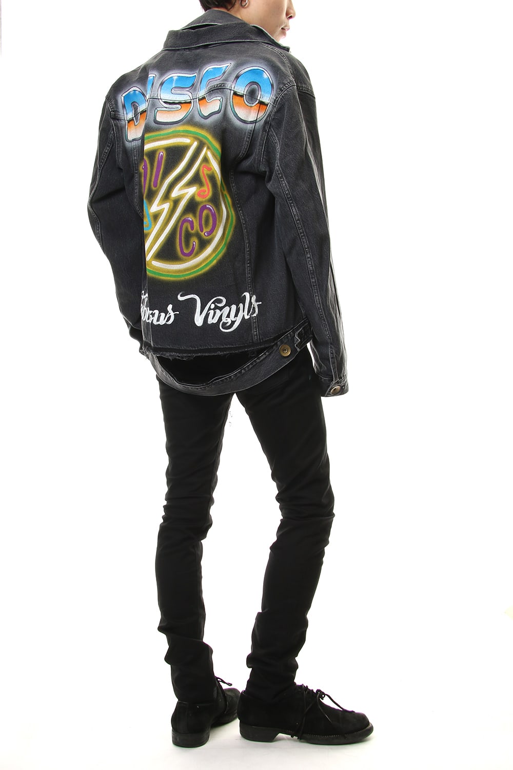 PAINTED DENIM BLOUSON Black