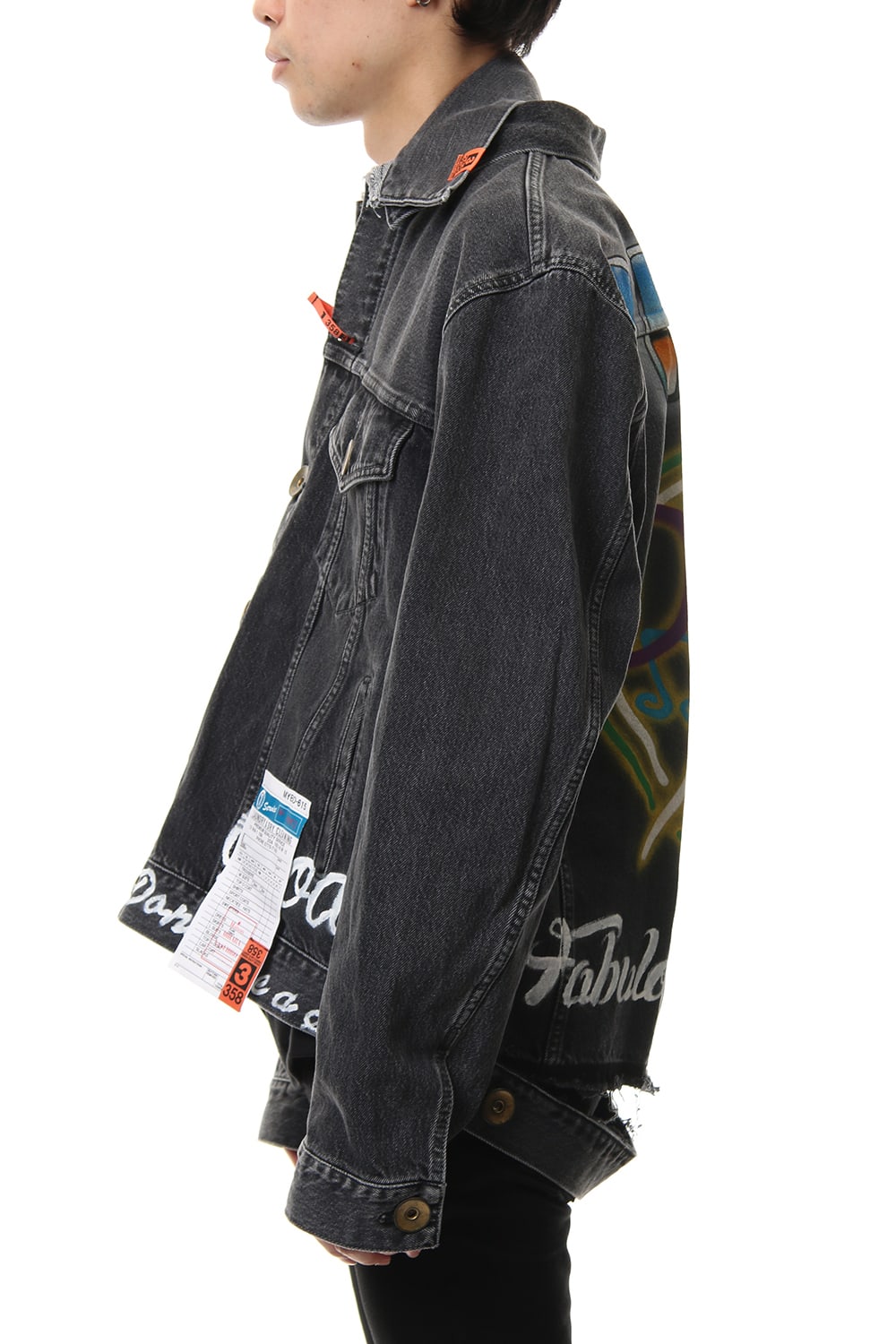 PAINTED DENIM BLOUSON Black