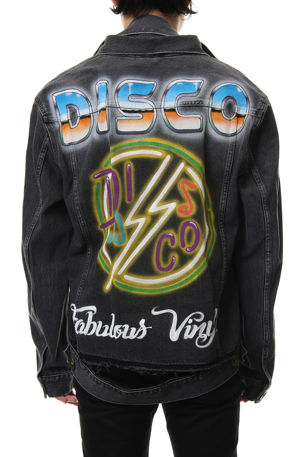 PAINTED DENIM BLOUSON Black