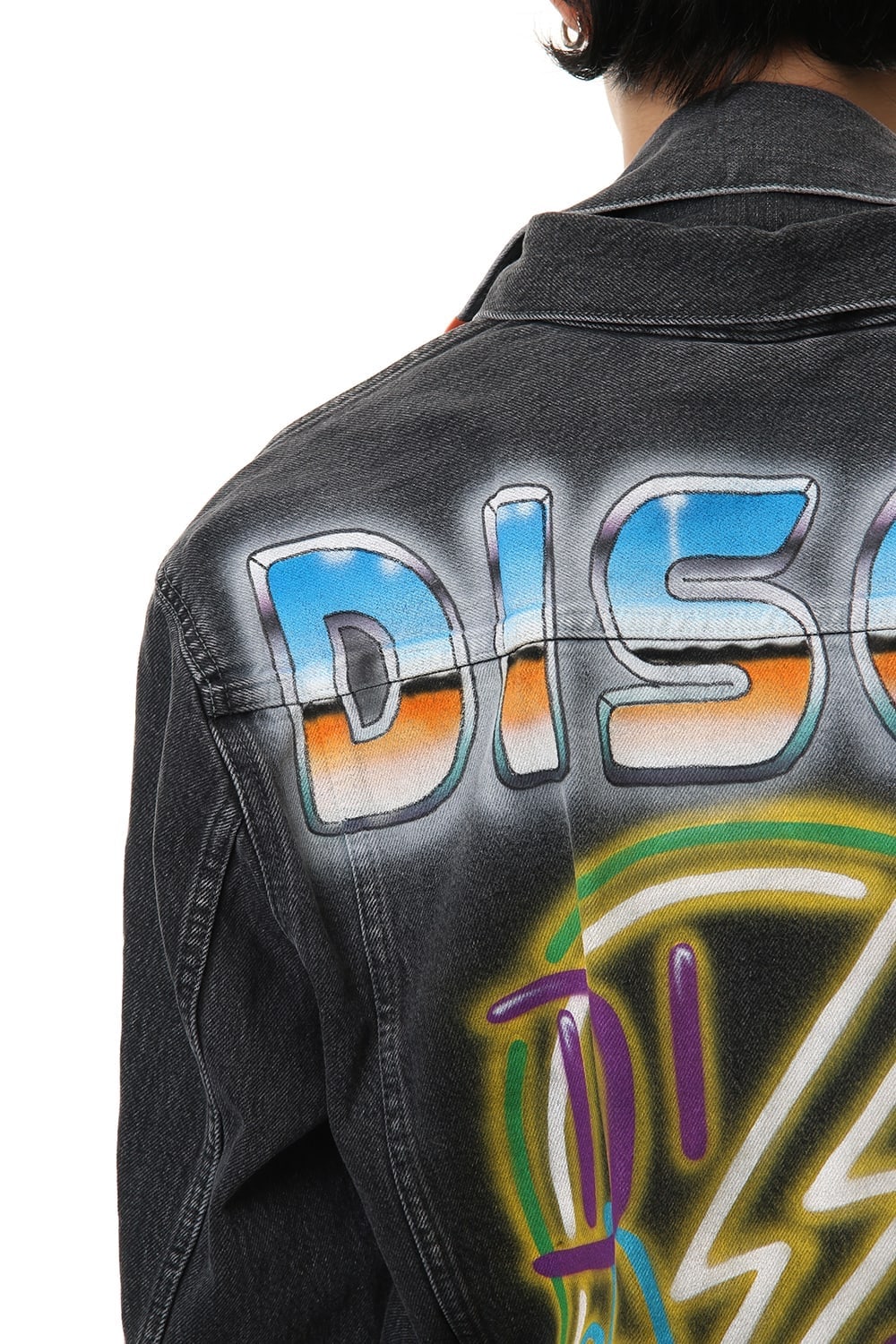 PAINTED DENIM BLOUSON Black