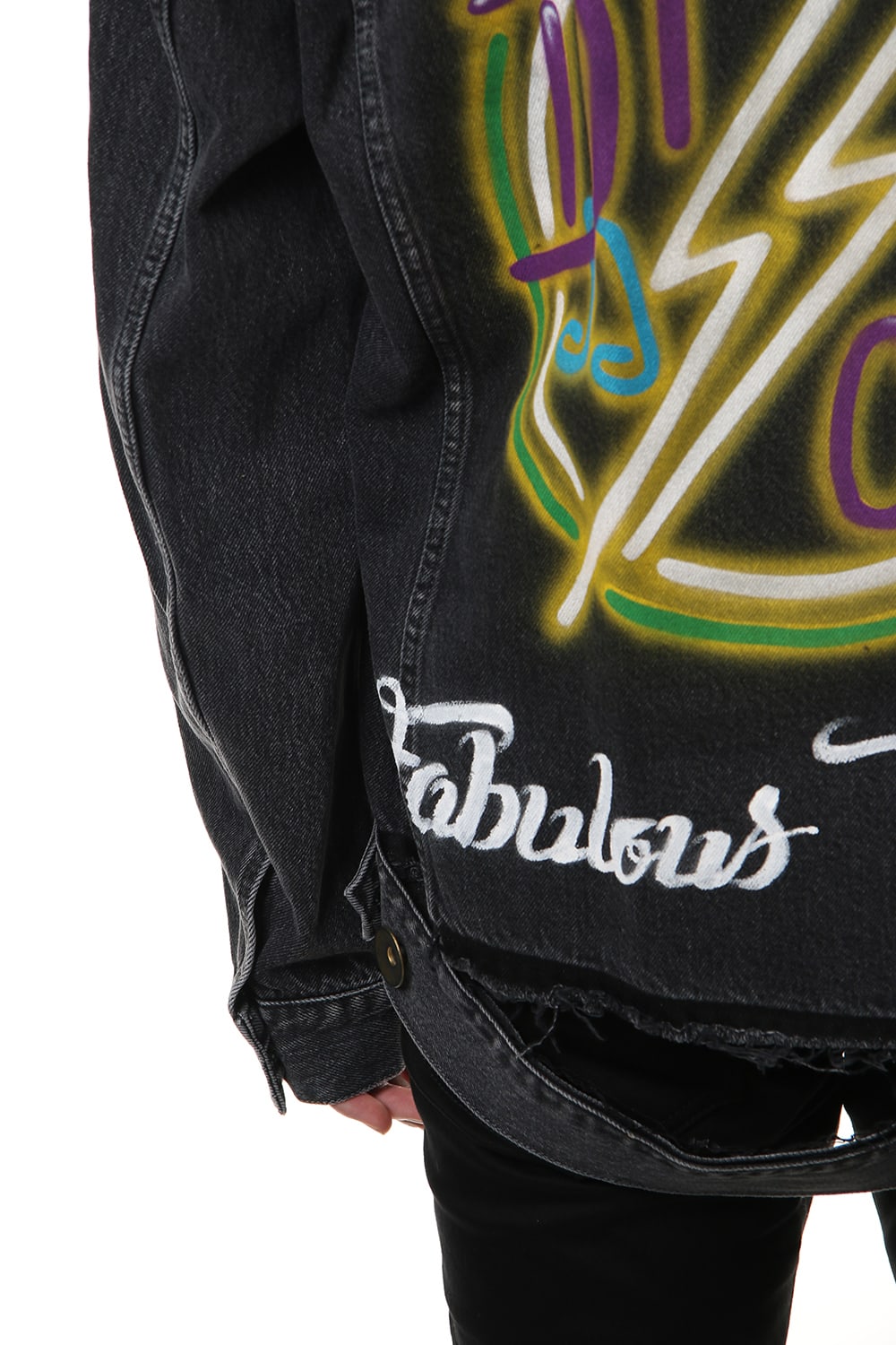 PAINTED DENIM BLOUSON Black