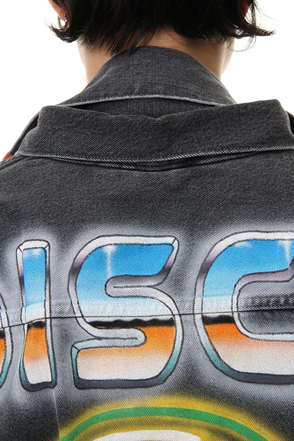 PAINTED DENIM BLOUSON Black