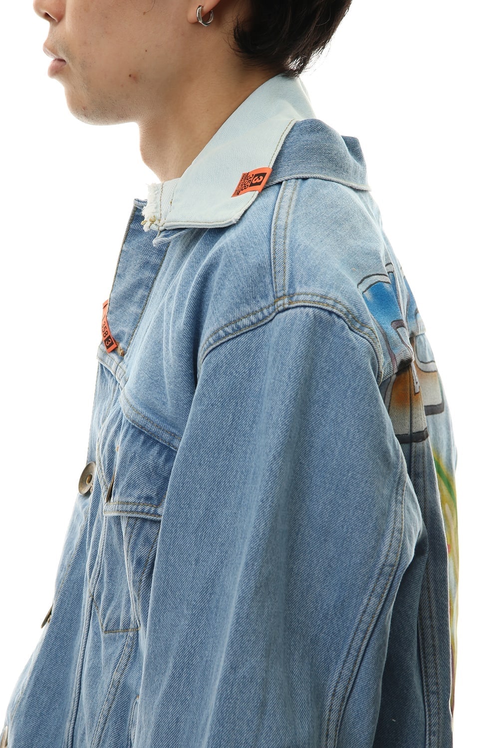 PAINTED DENIM BLOUSON Indigo