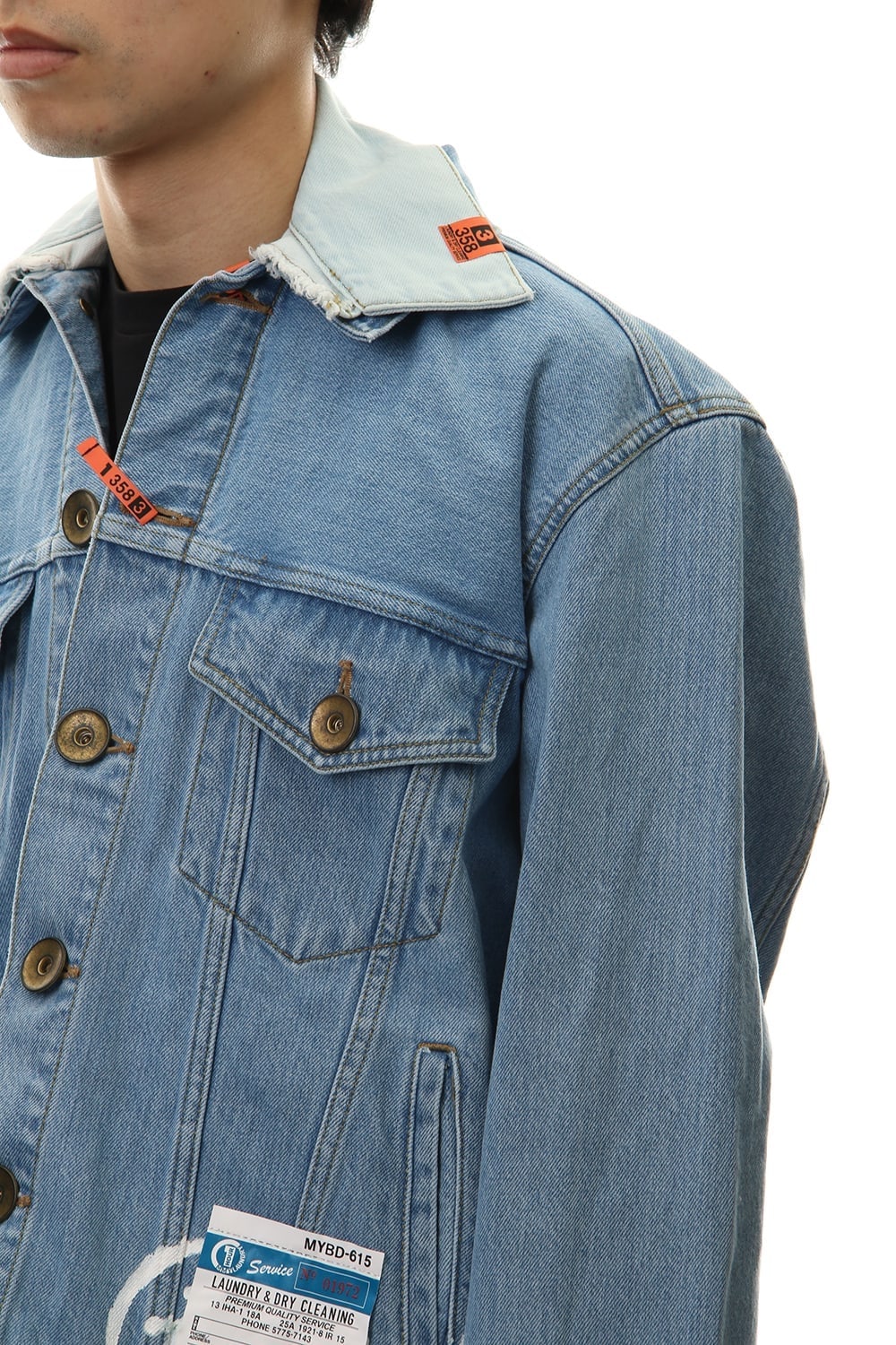 PAINTED DENIM BLOUSON Indigo