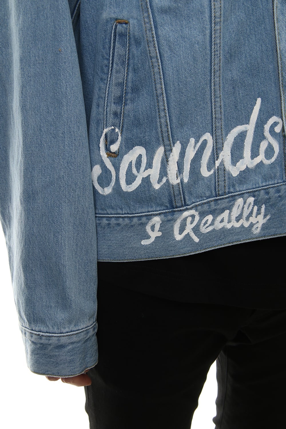 PAINTED DENIM BLOUSON Indigo