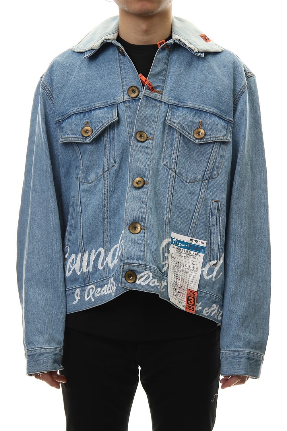PAINTED DENIM BLOUSON Indigo