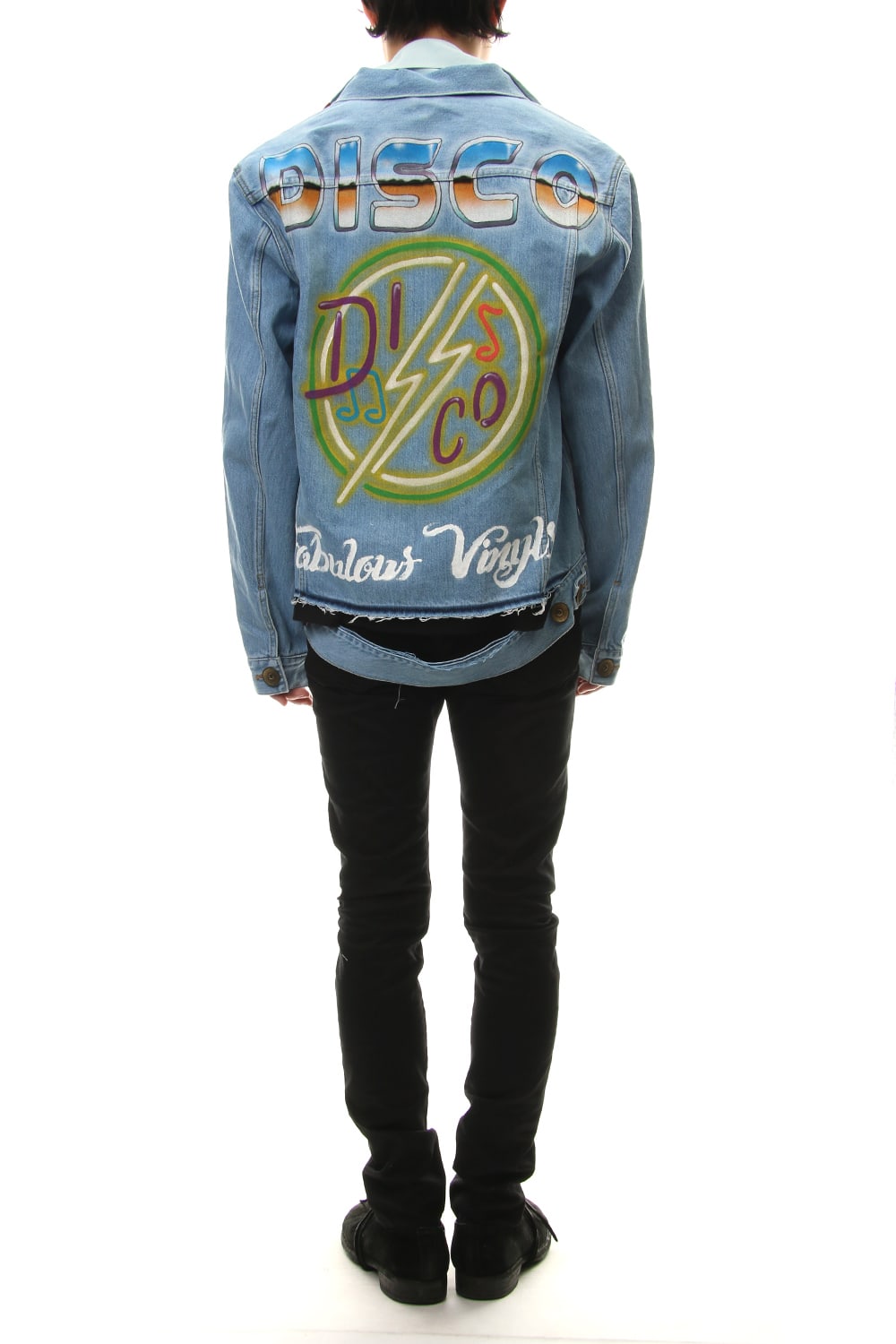 PAINTED DENIM BLOUSON Indigo