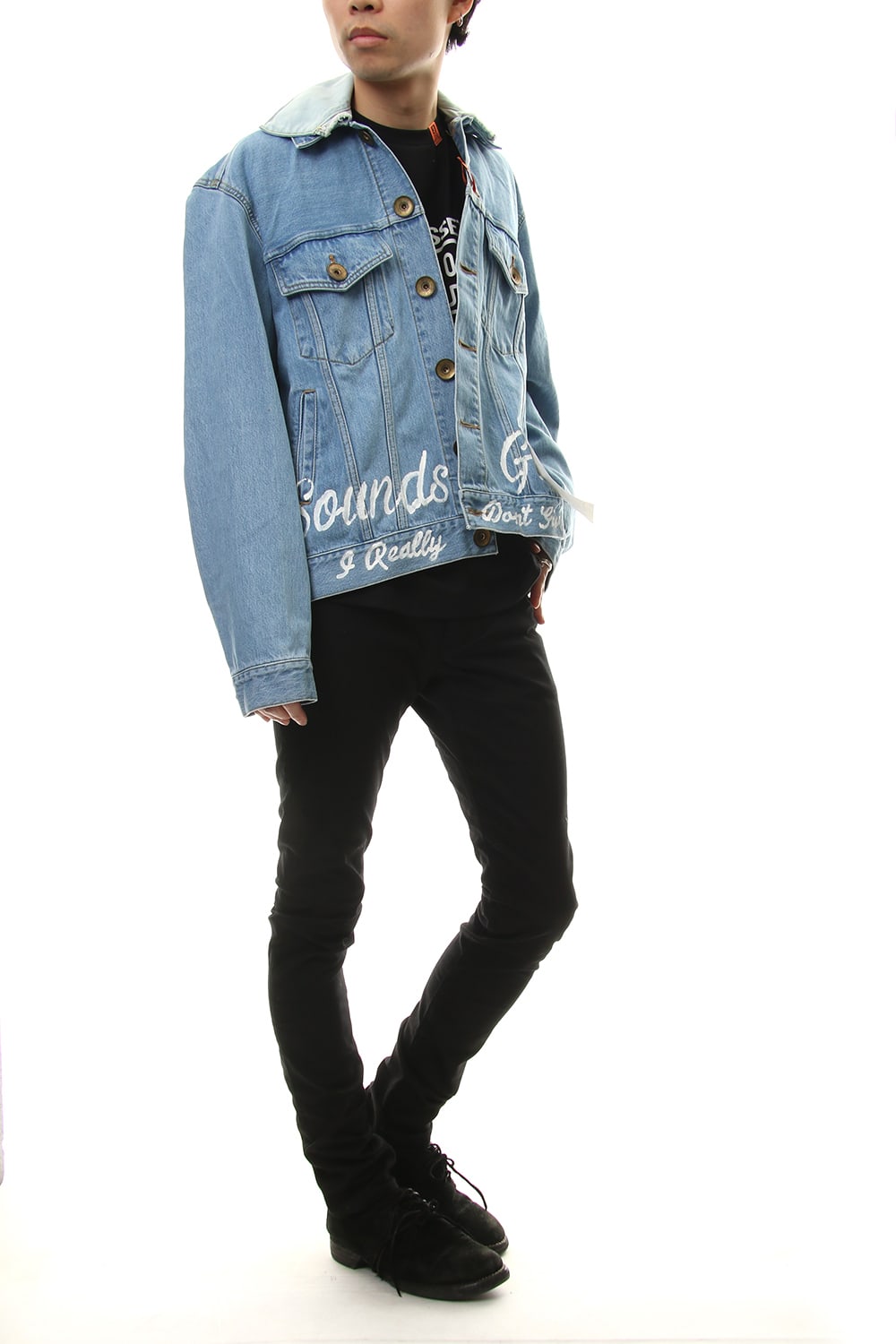 PAINTED DENIM BLOUSON Indigo
