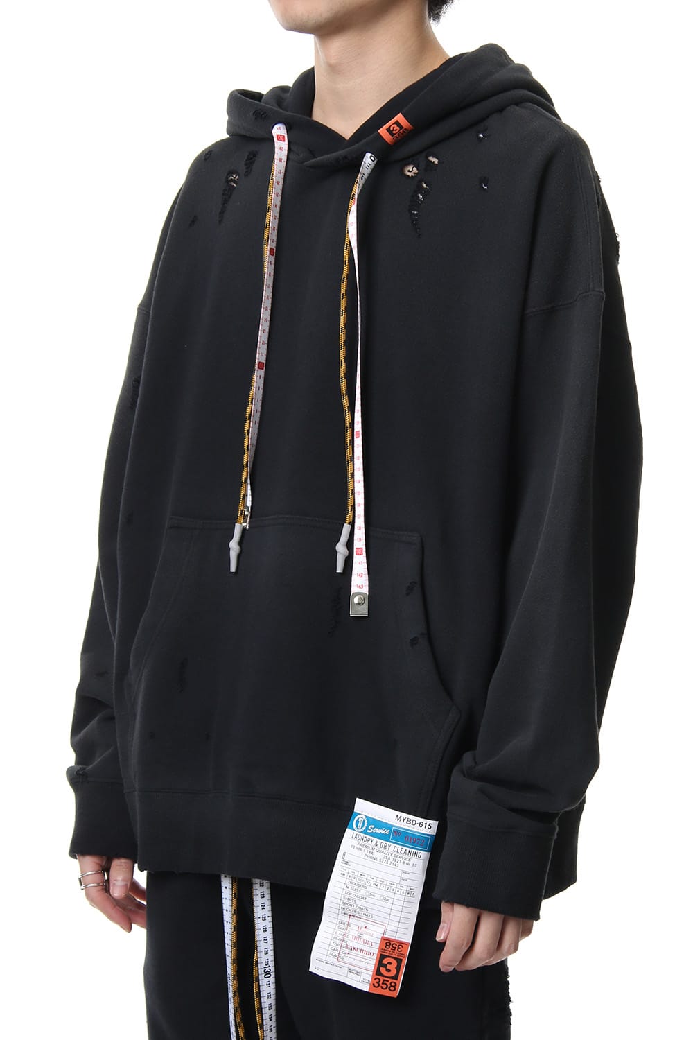 Damaged Hoodie Black