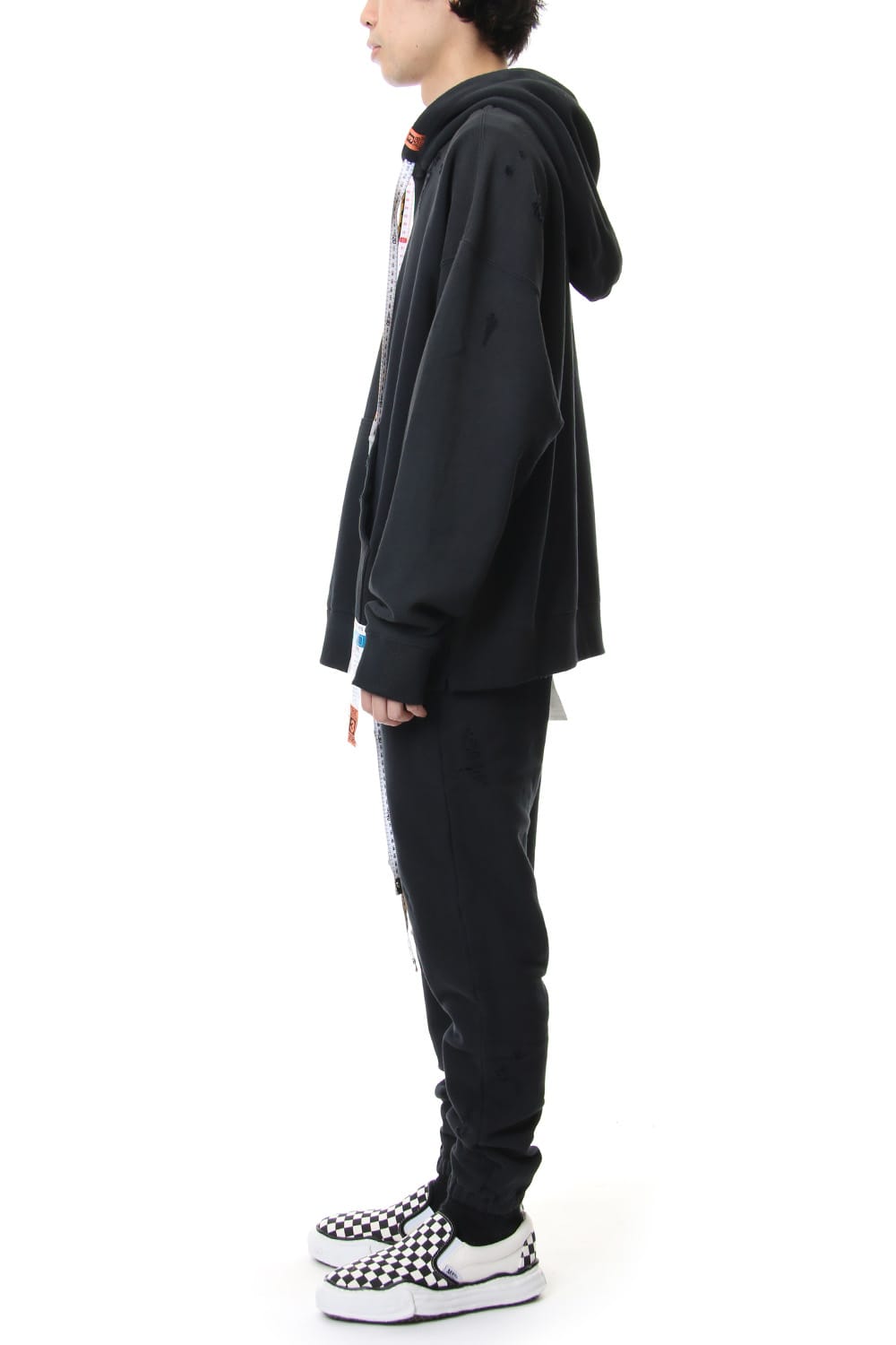 Damaged Hoodie Black