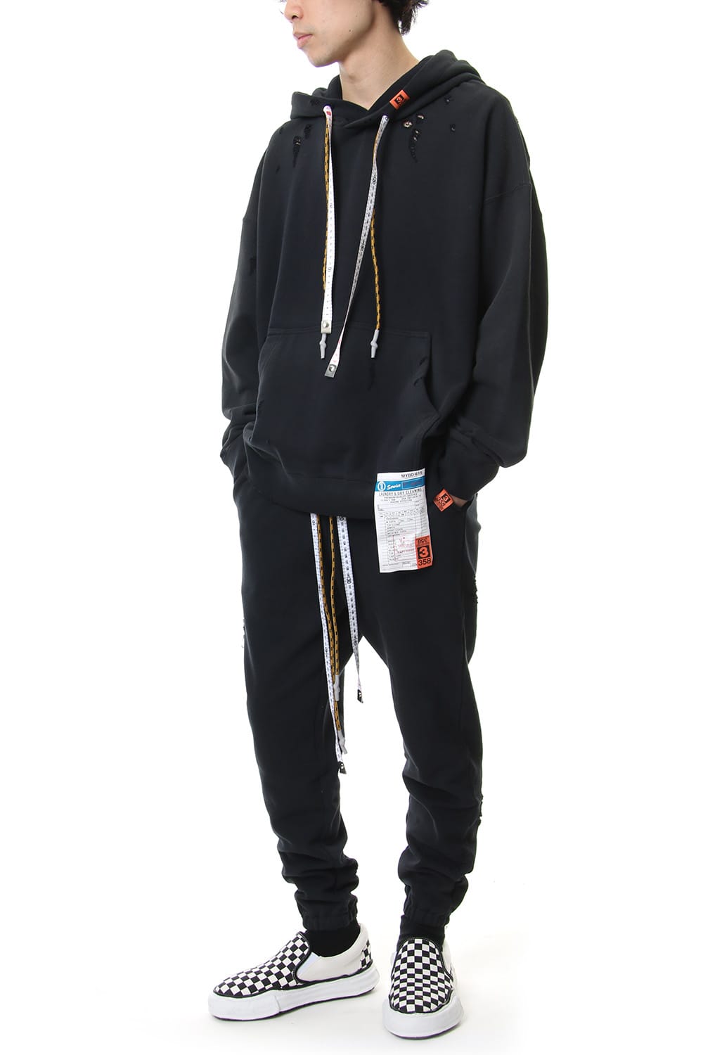 Damaged Hoodie Black