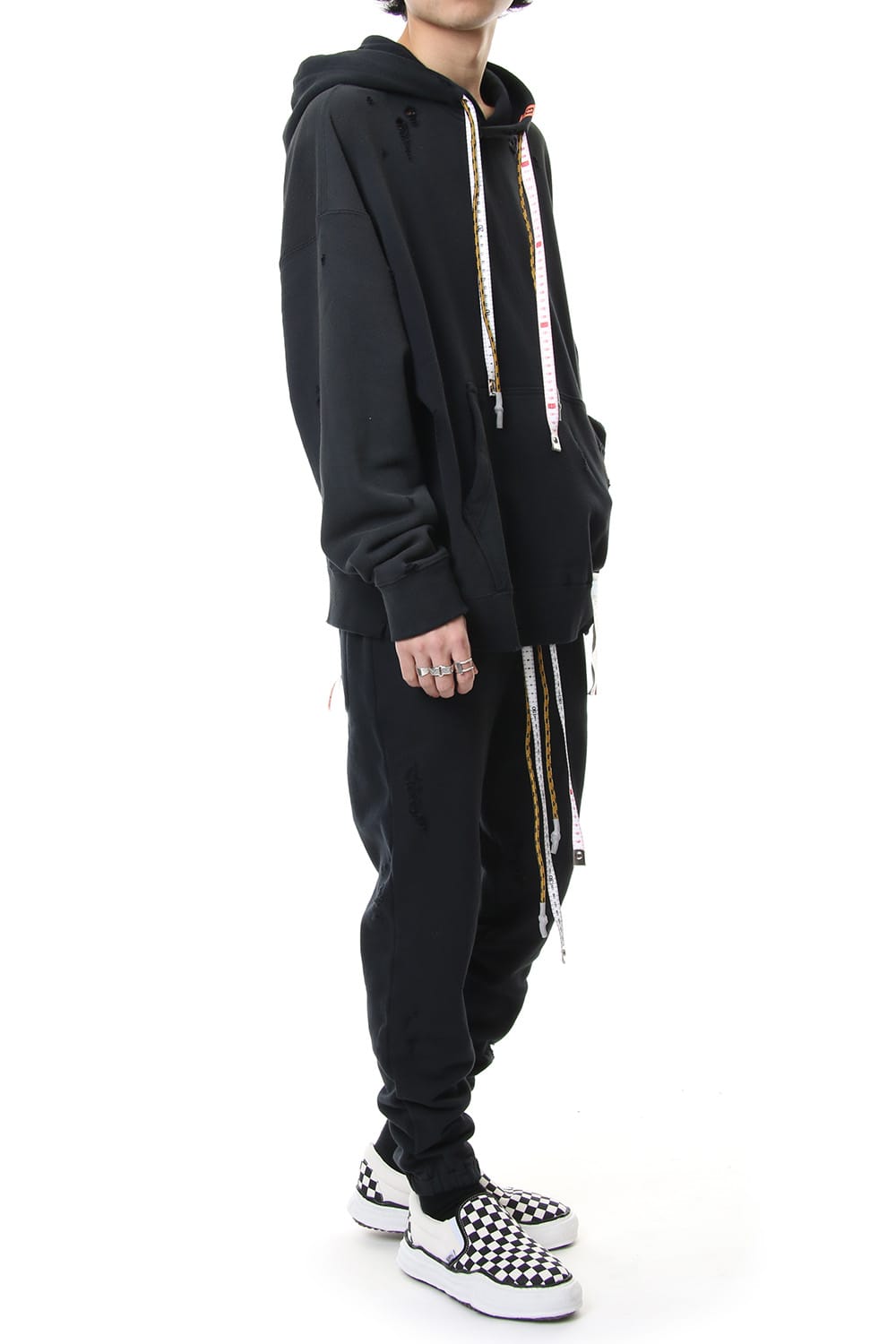 Damaged Hoodie Black