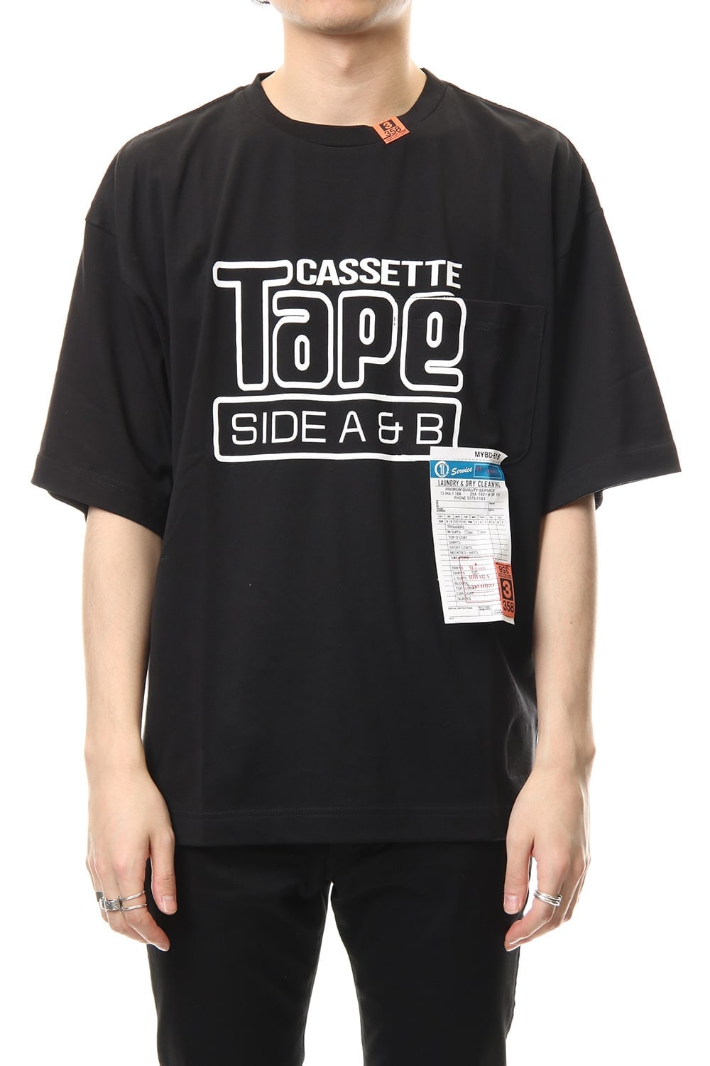 CASSETTE TAPE Printed T-shirt Black