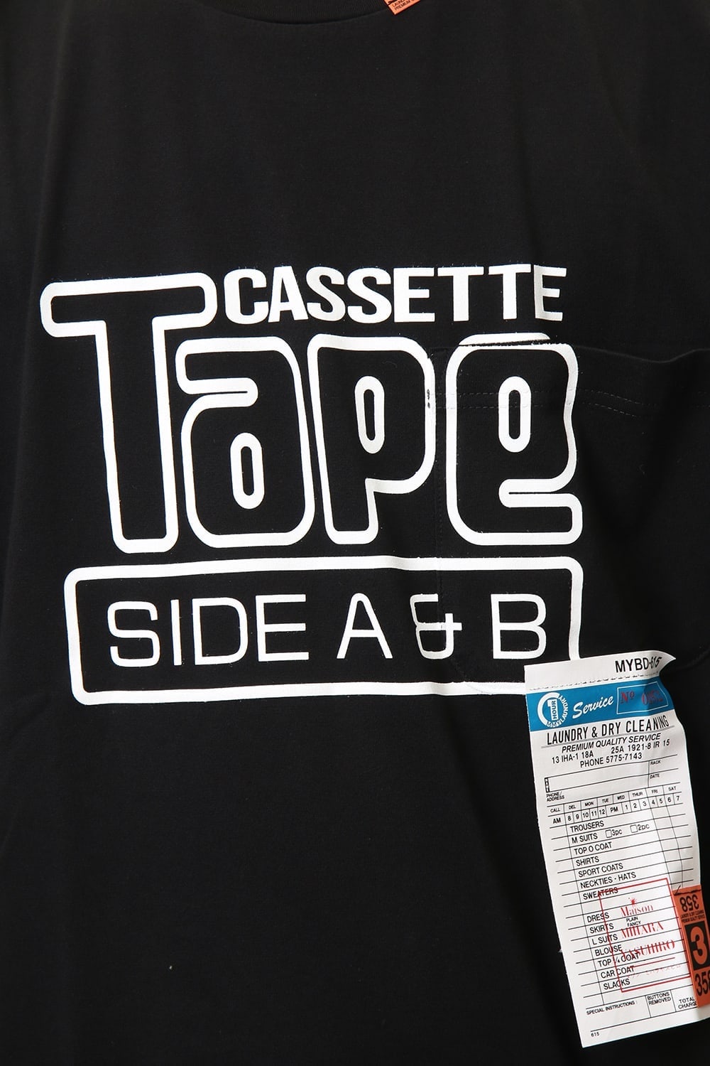 CASSETTE TAPE Printed T-shirt Black