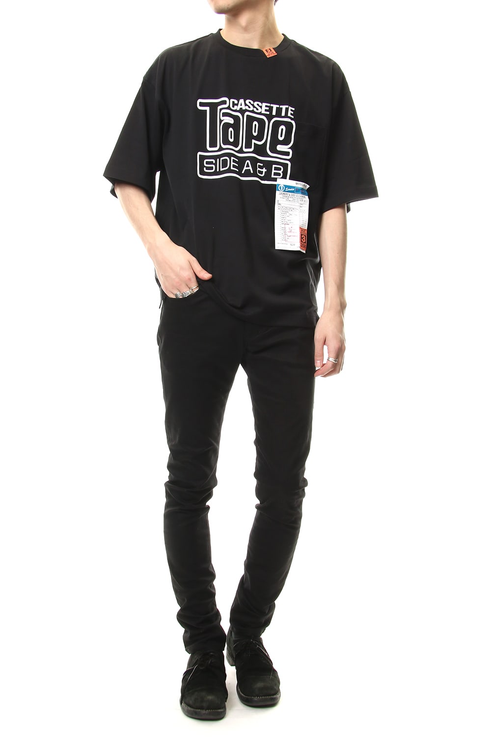 CASSETTE TAPE Printed T-shirt Black