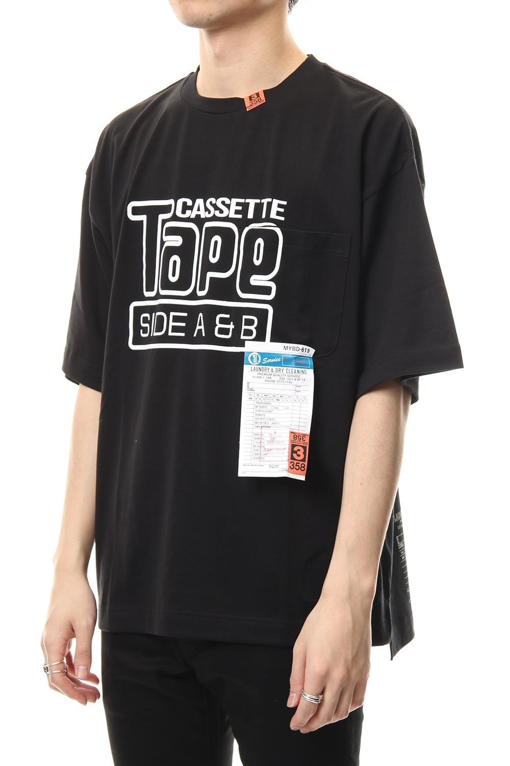 CASSETTE TAPE Printed T-shirt Black