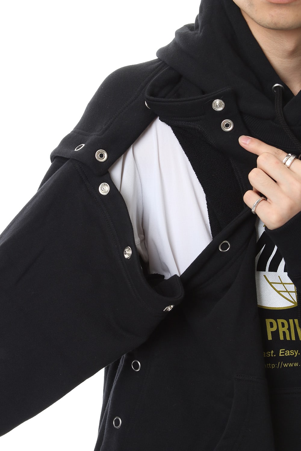 Removable hoodie Black