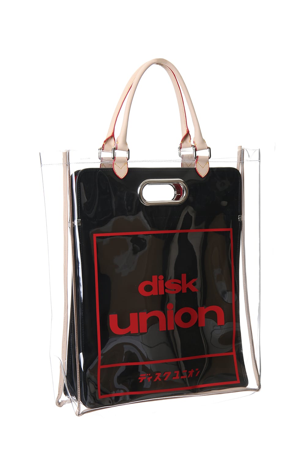 Disk union pvc Shopping Bag Black