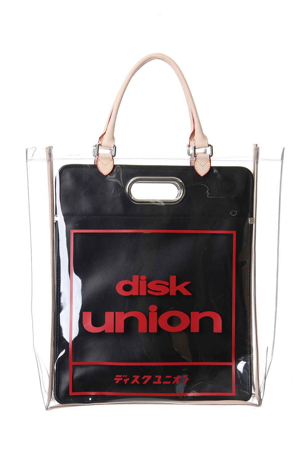 Disk union pvc Shopping Bag Black