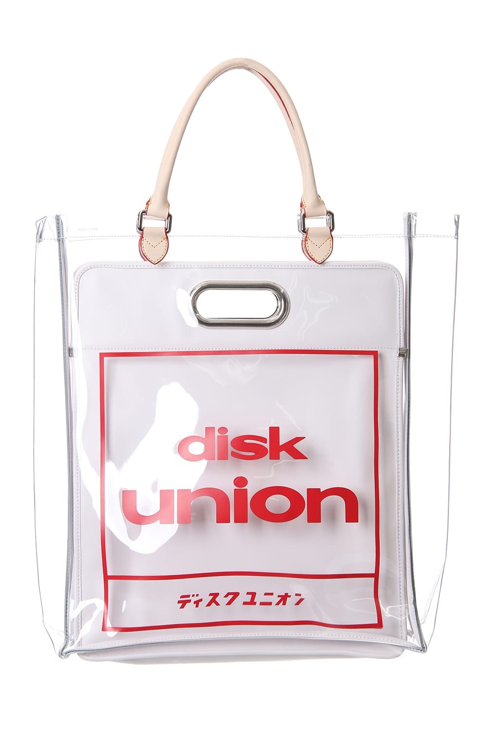 Disk union pvc Shopping Bag White