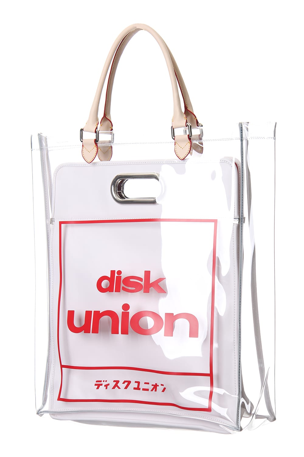 Disk union pvc Shopping Bag White