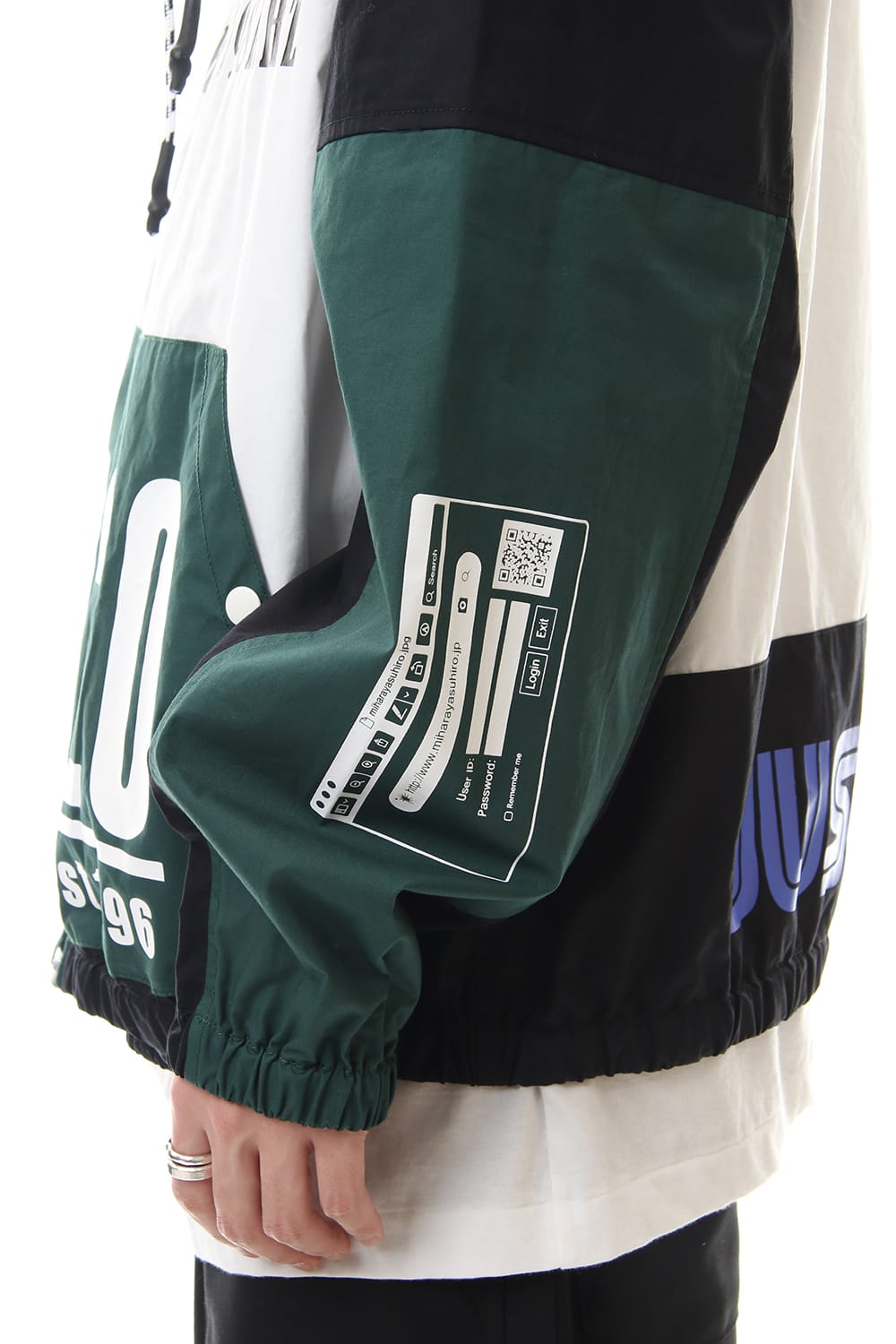 ダブル フェイス シャツ パーカー Black