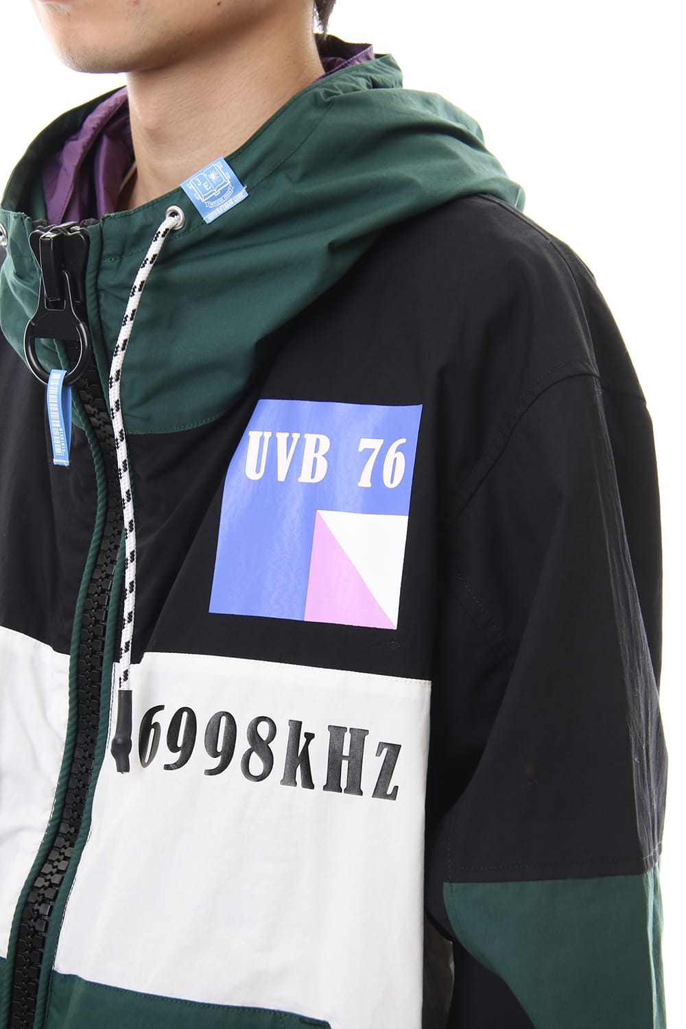 ダブル フェイス シャツ パーカー Black