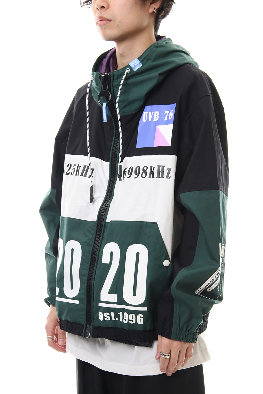 ダブル フェイス シャツ パーカー Black