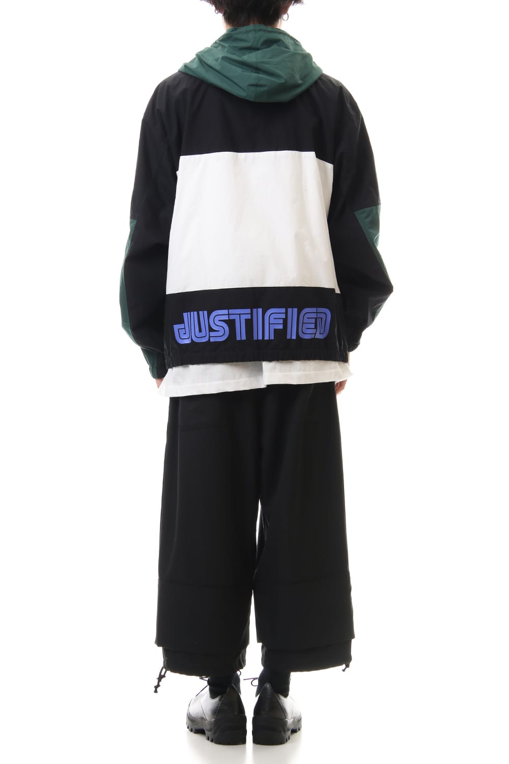 ダブル フェイス シャツ パーカー Black