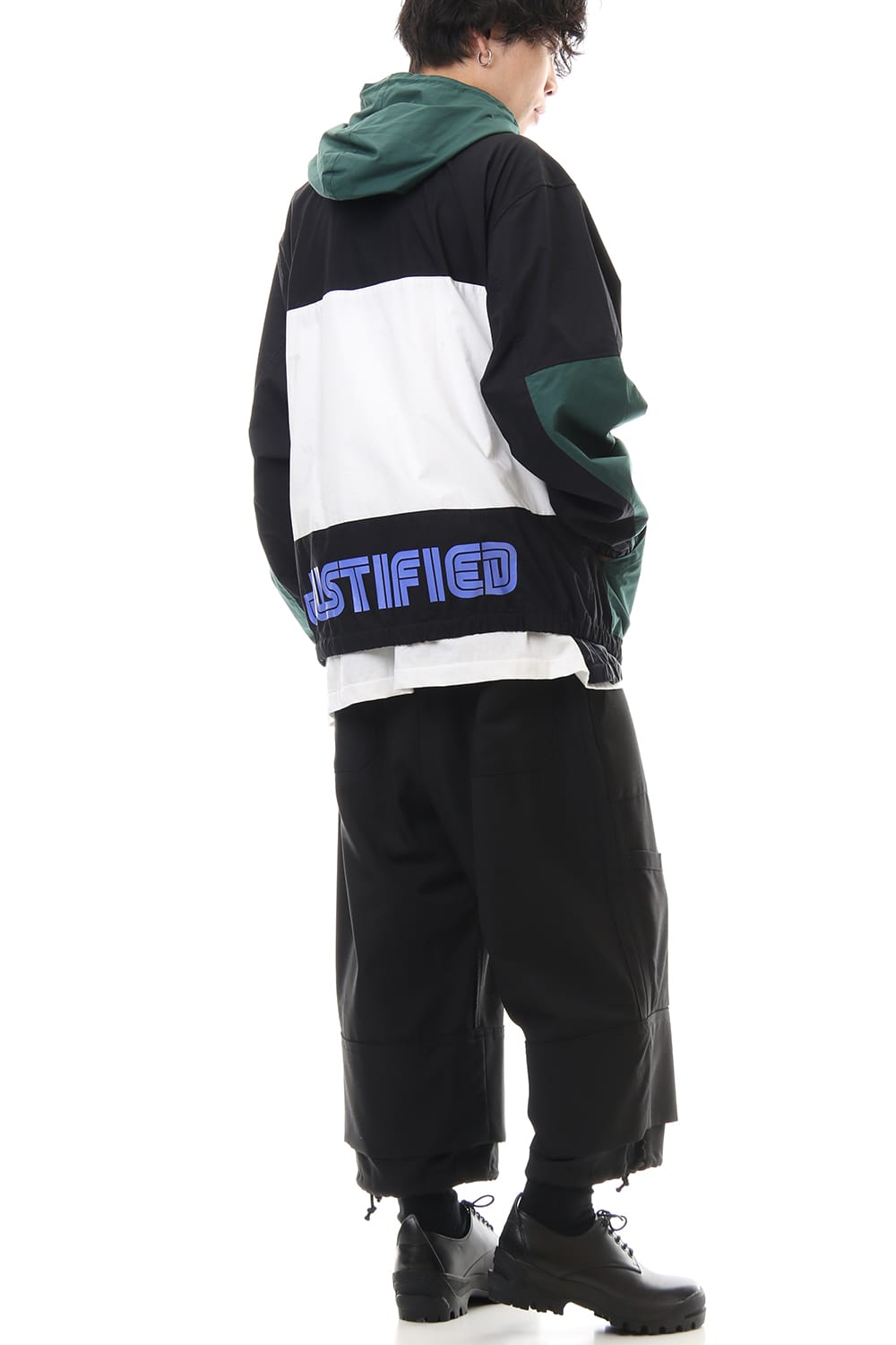 ダブル フェイス シャツ パーカー Black