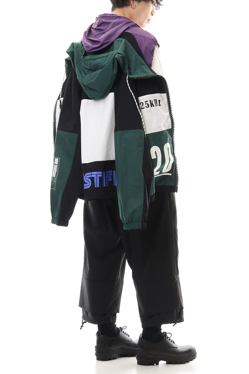 ダブル フェイス シャツ パーカー Black