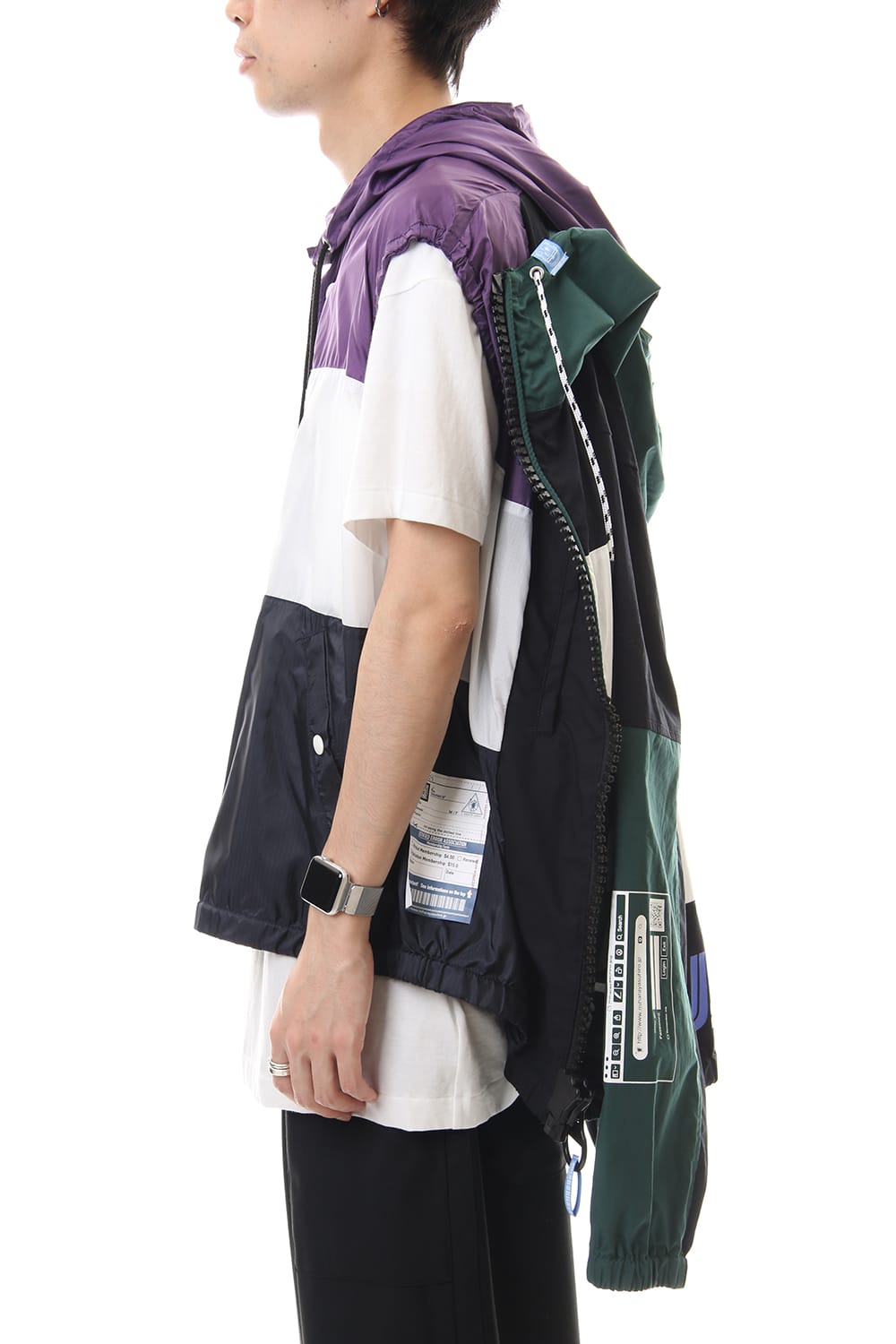 ダブル フェイス シャツ パーカー Black