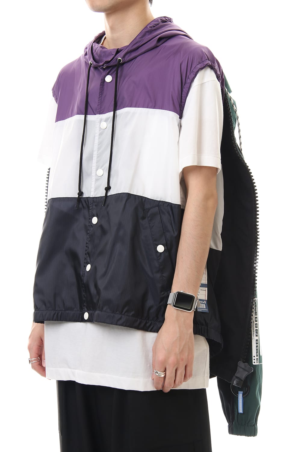 ダブル フェイス シャツ パーカー Black